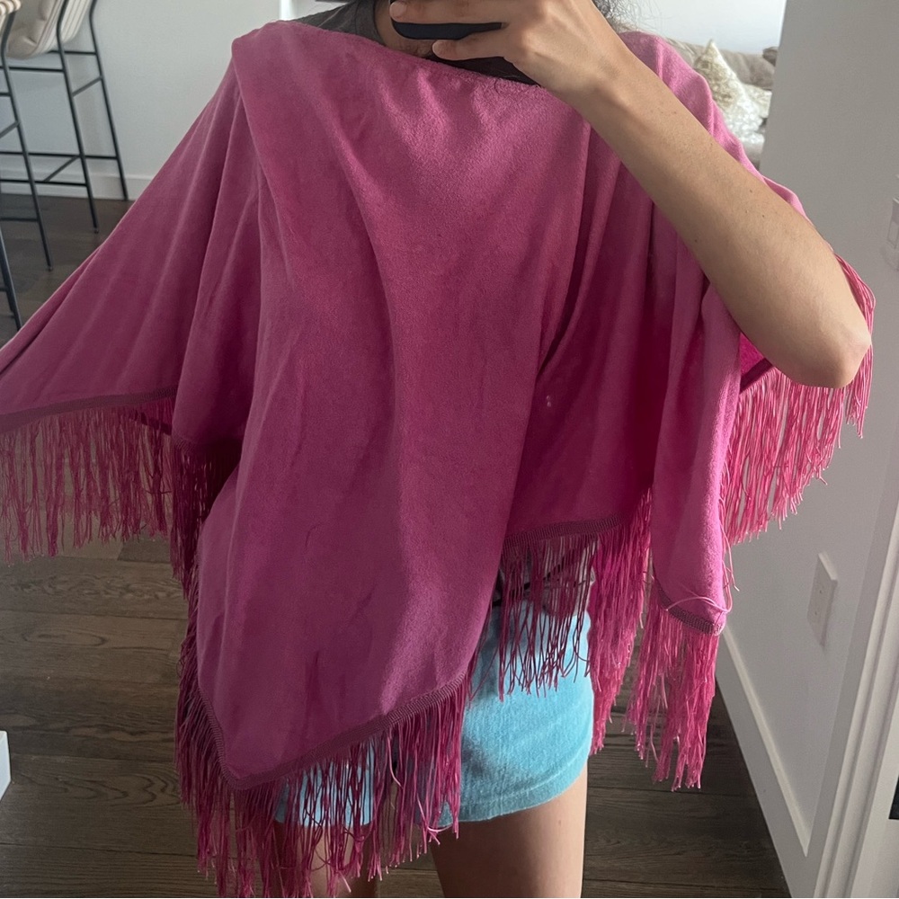 Gabriel for Sach Fringe Poncho Cape/ beach coverup/sarong